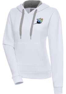 Antigua Tampa Bay Rays Womens White Cooperstown Victory Hooded Sweatshirt