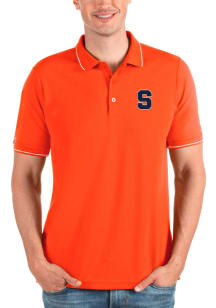 Antigua Syracuse Orange Mens Orange Affluent Short Sleeve Polo