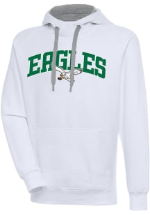 Antigua Philadelphia Eagles Mens White Chenille Logo Victory Long Sleeve Hoodie