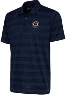 Antigua Philadelphia Union Mens Navy Blue Metallic Logo Compass Short Sleeve Polo