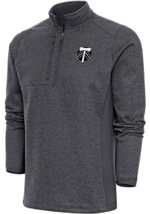 Antigua Portland Timbers Mens Charcoal Metallic Course Pullover Jackets