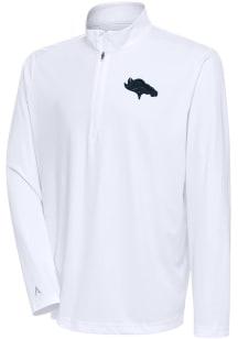 Antigua Denver Broncos Mens White Tonal Logo Tribute Pullover Jackets