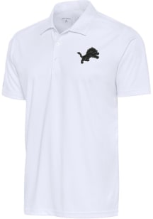 Antigua Detroit Lions Mens White Tonal Logo Tribute Short Sleeve Polo