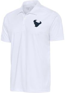 Antigua Houston Texans Mens White Tonal Logo Tribute Short Sleeve Polo