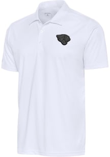 Antigua Jacksonville Jaguars Mens White Tonal Logo Tribute Short Sleeve Polo