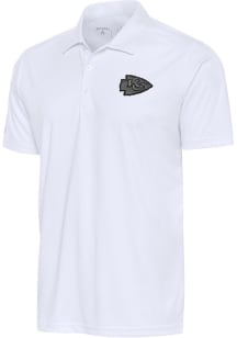 Antigua Kansas City Chiefs Mens White Tonal Logo Tribute Short Sleeve Polo