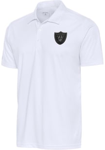 Antigua Las Vegas Raiders Mens White Tonal Logo Tribute Short Sleeve Polo