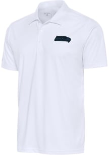 Antigua Seattle Seahawks Mens White Tonal Logo Tribute Short Sleeve Polo