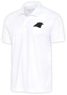 Antigua Carolina Panthers White Tonal Logo Tribute Big and Tall Polo