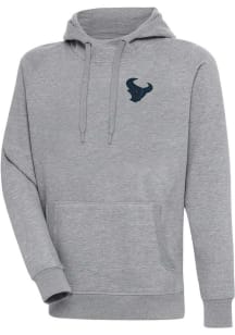 Antigua Houston Texans Mens Grey Tonal Logo Victory Long Sleeve Hoodie