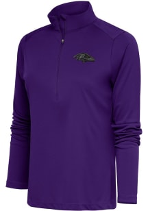 Antigua Baltimore Womens Purple Tonal Logo Tribute 1/4 Zip Pullover