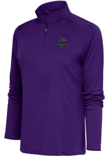 Antigua Minnesota Womens Purple Tonal Logo Tribute 1/4 Zip Pullover