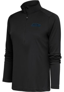 Antigua Seattle Seahawks Womens Grey Tonal Logo Tribute 1/4 Zip Pullover
