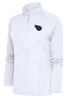 Antigua Tennessee Titans Womens White Tonal Logo Tribute 1/4 Zip Pullover