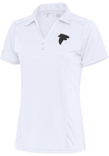 Antigua Atlanta Falcons Womens White Tonal Logo Tribute Short Sleeve Polo Shirt