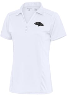 Antigua Baltimore Ravens Womens White Tonal Logo Tribute Short Sleeve Polo Shirt