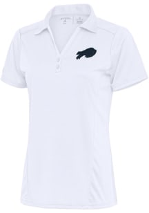 Antigua Buffalo Bills Womens White Tonal Logo Tribute Short Sleeve Polo Shirt