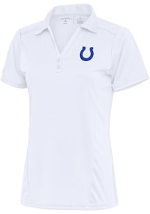 Antigua Indianapolis Colts Womens White Tonal Logo Tribute Short Sleeve Polo Shirt