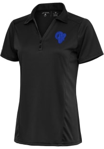Antigua Los Angeles Rams Womens Grey Tonal Logo Tribute Short Sleeve Polo Shirt