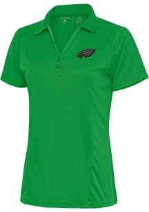Antigua Philadelphia Eagles Womens Green Tonal Logo Tribute Short Sleeve Polo Shirt
