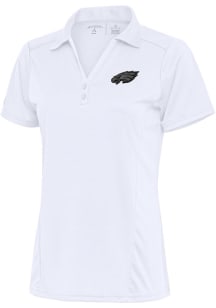 Antigua Philadelphia Eagles Womens White Tonal Logo Tribute Short Sleeve Polo Shirt