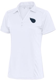 Antigua Tennessee Titans Womens White Tonal Logo Tribute Short Sleeve Polo Shirt
