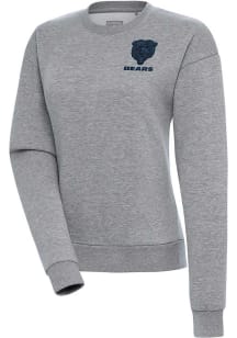 Antigua Chicago Bears Womens Grey Tonal Logo Victory Crew Sweatshirt