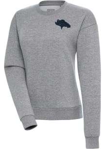 Antigua Denver Broncos Womens Grey Tonal Logo Victory Crew Sweatshirt