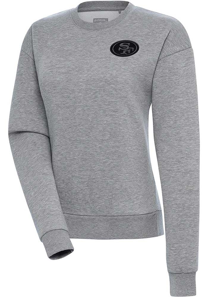 Antigua San Francisco 49ers Women's Grey Victory Crew Sweatshirt, Grey, 65% Cotton / 35% POLYESTER, Size M, Rally House