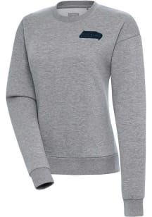 Antigua Seattle Seahawks Womens Grey Tonal Logo Victory Crew Sweatshirt