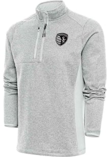 Antigua Sporting Kansas City Mens Grey Metallic Course Pullover Jackets