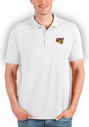 Antigua Northern Iowa Panthers Mens White Affluent Short Sleeve Polo