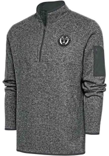 Antigua Philadelphia Union Mens Grey Metallic Logo Fortune Long Sleeve 1/4 Zip Pullover