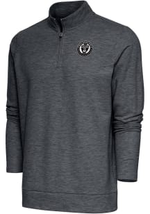 Antigua Philadelphia Union Mens Charcoal Metallic Gambit Long Sleeve 1/4 Zip Pullover