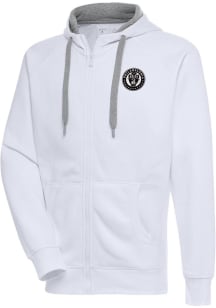 Antigua Philadelphia Union Mens White Metallic Logo Victory Long Sleeve Full Zip Jacket