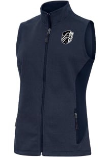 Antigua St Louis City SC Womens Navy Blue Metallic Course Vest
