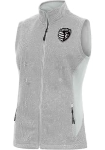 Antigua Sporting Kansas City Womens Grey Metallic Course Vest