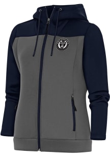 Antigua Philadelphia Union Womens Navy Blue Metallic Logo Protect Long Sleeve Full Zip Jacket