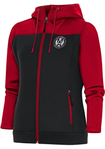 Antigua Atlanta United FC Womens Red Metallic Logo Protect Long Sleeve Full Zip Jacket
