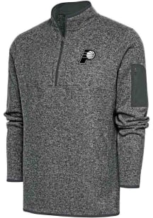 Antigua Indiana Pacers Mens Grey Metallic Logo Fortune Long Sleeve 1/4 Zip Pullover