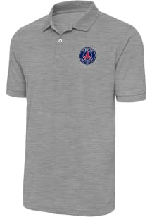 Antigua Paris Saint-Germain FC Mens Grey Derive Short Sleeve Polo