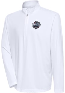 Antigua Mens White 2024 NHL Winter Classic Tribute Long Sleeve 1/4 Zip Pullover