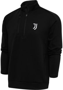 Antigua Juventus FC Mens Black Genesis Long Sleeve 1/4 Zip Pullover
