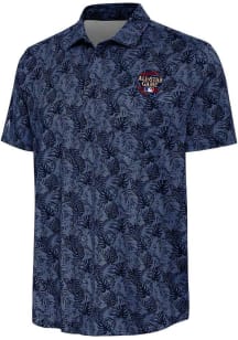 Antigua Mens Navy Blue 2024 MLB All Stars Tampa Short Sleeve Dress Shirt