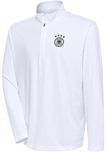 Antigua Germany National Team Mens White Statement Long Sleeve 1/4 Zip Pullover