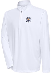 Antigua Manchester City FC Mens White Statement Long Sleeve 1/4 Zip Pullover