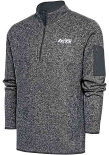 Antigua New York Jets Mens Grey Fortune Long Sleeve 1/4 Zip Fashion Pullover