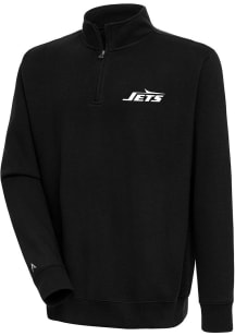 Antigua New York Jets Mens Black Classic Victory Long Sleeve 1/4 Zip Pullover