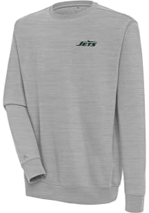 Antigua New York Jets Mens Grey Victory Long Sleeve Crew Sweatshirt