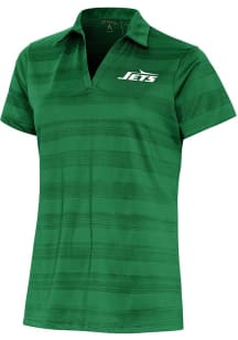 Antigua New York Jets Womens Green Compass Short Sleeve Polo Shirt